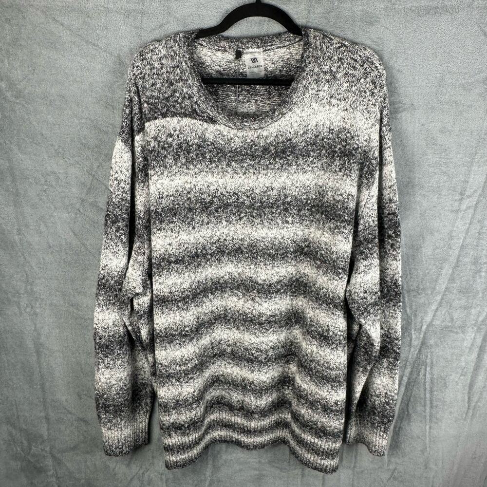 VRST Sweater Men XXL Charcoal Relaxed Striped Nature Preppy Comfort Soft Camping